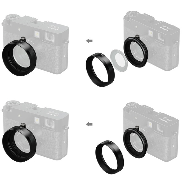 FUJIFILM X HALF X-HF1 - SmallRig 5215 czarna osłona przeciwsłoneczna obiektywu/adapter filtrów do FUJIFILM X HALF X-HF1