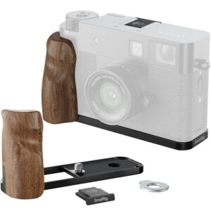 FUJIFILM X HALF X-HF1 - SmallRig 5224 L-Shaped, czarna Płytka montażowa w kształcie litery L z DREWNIANYM uchwytem do FUJIFILM X HALF X-HF1