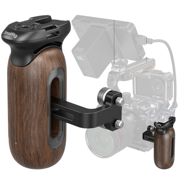 SmallRig 5237 Drewniany uchwyt boczny ze śrubami 1/4"-20, do klatek