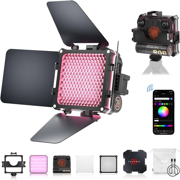 ZHIYUN LED Fiveray M20C (RGB) Combo Pocket , lampa LED z wbudowanym aku, zestaw COMBO