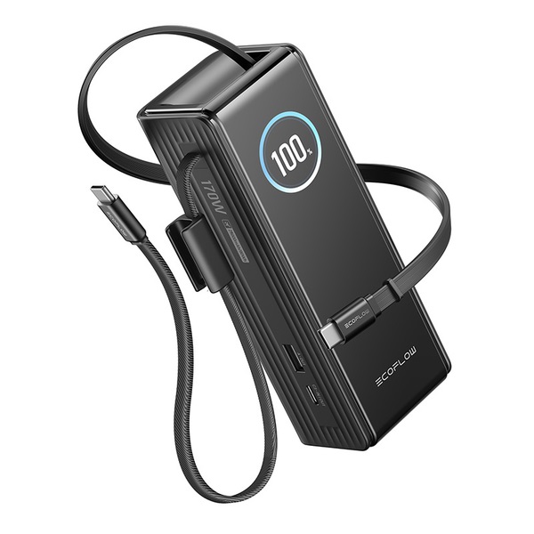 ECOFLOW RAPID 170W, wbudowane kable 100W, POWERBANK 25000mAh