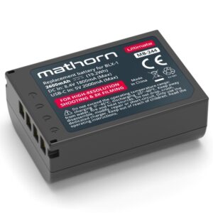MATHORN MB-244 Ultimate akumulator 2600mAh z ładowaniem przez USB-C zamiennik BLX-1 do aparatów OLYMPUS OM SYSTEM OM-1, OM-1 II i gripa HLD-10