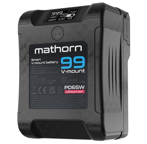 MATHORN MB-V99 V-mount, Akumulator 6800mAh PD65W OLED USB-C 99Wh