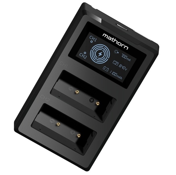 MATHORN MBC-D105 USB-C Ładowarka dwukanałowa z wyświetlaczem LED do CANON LP-E12 GWARANCJA 3 LATA