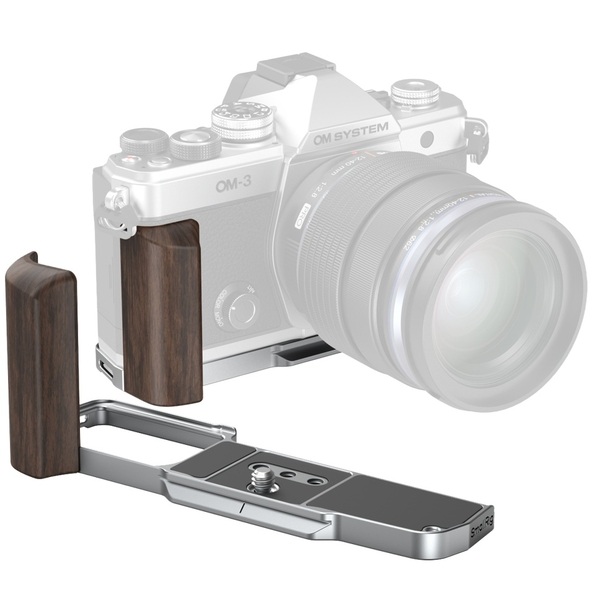 OLYMPUS OM SYSTEM OM-3 - SmallRig 5563 płytka/GRIP typ L z drewnianym uchwytem do aparatu OM-3