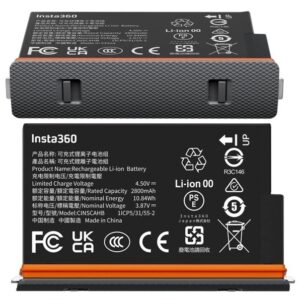 Insta360 X5 Ultra Battery, powiększony akumulator o pojemności 2800 mAh do kamery X5