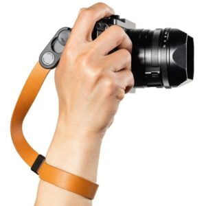 PEAK DESIGN Cuff Leather Amber, Bursztynowy, Skórzany pasek na nadgarstek do aparatu