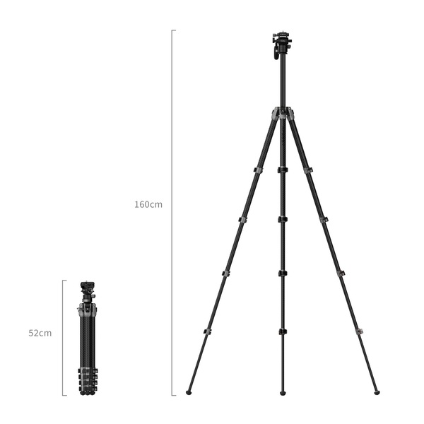 SMALLRIG 5477 Carbon Fiber AP255Pro, karbonowy statyw z głowicą video