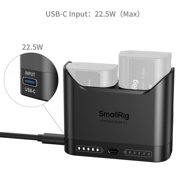SmallRig 5492 podwójna ładowarka do akumulatorów DMW-BLK22 do PANASONIC