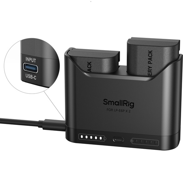 SmallRig 5484 zestaw: podwójna TURBO ładowarka + 2 Akumulatory LP-E6NH do CANON