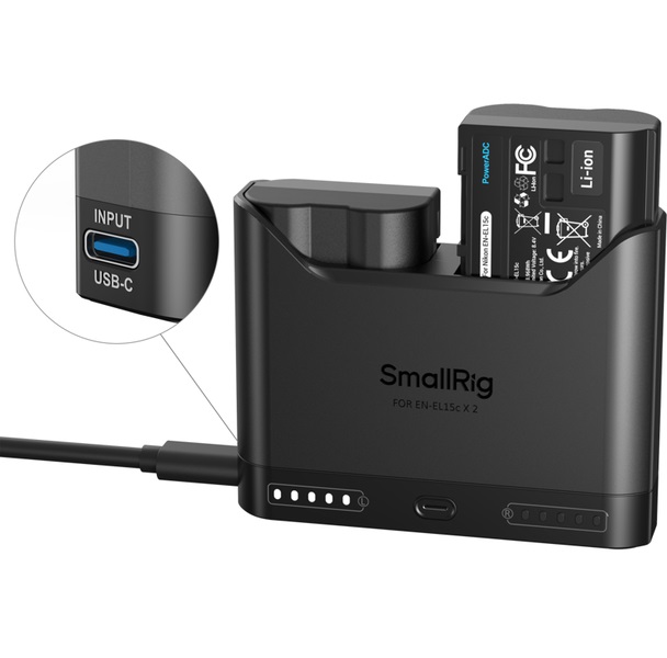 SmallRig 5486 zestaw: podwójna TURBO ładowarka + 2 Akumulatory EN-EL15C do NIKON
