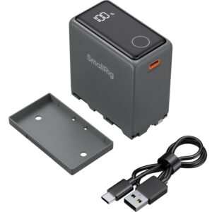SmallRig 5729 NP-F970 OLED, akumulator z ładowaniem przez USB-C i USB-A + KABEL, do kamer SONY oraz lamp, do -40°C