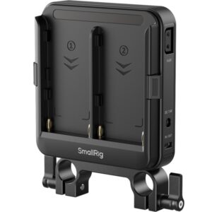 SmallRig 5537 Płytka adaptera do 2 AKU typu NP-F, montaż za pomocą płytki V-mount, zacisku z podwójnym prętem LWS 15mm lub dolnych otworów gwintowanych 1/4"-20