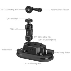 SmallRig 5842 Przyssawka samochodowa 3 × 6" do kamer sportowych