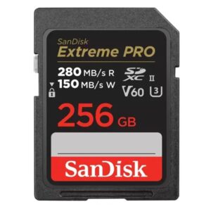 Karta pamięci SANDISK EXTREME PRO SDXC 256GB 280MB/s V60 UHS-II, zapis 150MB/s