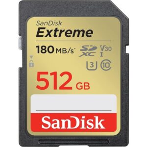 Karta pamięci SANDISK EXTREME SDXC 512GB 180MB/s V30 u3 cl10