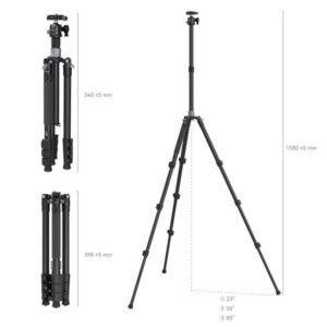 SMALLRIG 4059 Karbonowy statyw z głowicą, kolumną centralną AP-20, do 158cm, do 12kg, po złożeniu 40cm