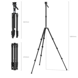 SMALLRIG 4221 Karbonowy, podróżny statyw z głowicą wideo, do 160cm, do 4kg, po złożeniu 41cm