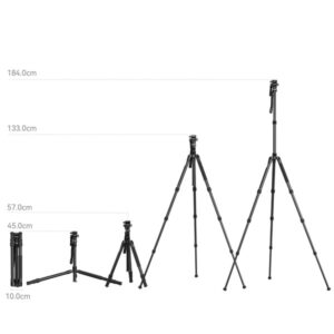 SMALLRIG 4319 Aluminiowy statyw z głowicą wideo, 45-184cm, do 15kg, po złożeniu 45cm, opcja Monopod