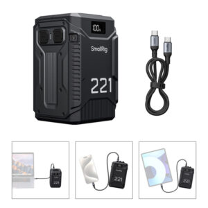SmallRig 5865 T221, Akumulator V-mount Triple-Proof, odporny na upadek z 1,8m, wodoodporny i pyłoszczelny , 221Wh
