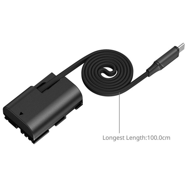 SmallRig 6414 kabel zasilający z dołączanym, samozwijającym się złączem USB-C aparaty CANON zasilane akumulatorem LP-E6P