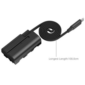 SmallRig 6416 kabel zasilający z dołączanym, samozwijającym się złączem USB-C do urządzeń zasilanych akumulatorem NP-F, NP-F550