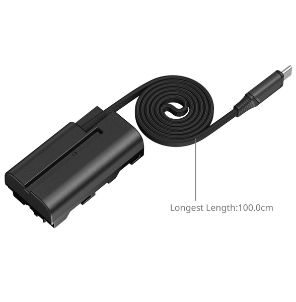 SmallRig 6416 kabel zasilający z dołączanym, samozwijającym się złączem USB-C do urządzeń zasilanych akumulatorem NP-F, NP-F550