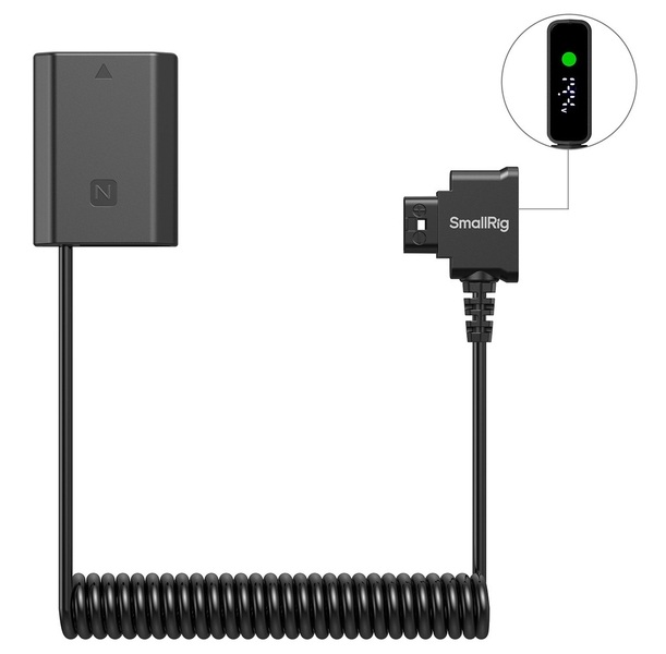 SmallRig 6538 Dummy Battery Power Cable, kabel zasilający ze złącza D-Tap (np: aku V-Mount) aparaty SONY zasilane akumulatorem NP-FW50