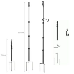 SMALLRIG 6528 Statyw, Monopod z potrójnymi kolcami do wbijania w podłoże, uchwytem na telefon i z mocowaniem na stopkę, + LAMPKA LED