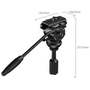 SMALLRIG 6551 Głowica wideo Heavy-Duty, gniazdo bazy 75mm, + LAMPKA LED