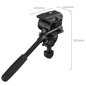 SMALLRIG 6552 Hydrauliczna Głowica wideo Heavy-Duty, gniazdo bazy 75mm, 6-stopniowa regulacja przeciwwagi + LAMPKA LED