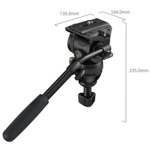 SMALLRIG 6553 Głowica wideo Heavy-Duty, gniazdo bazy 75mm, 6x regulacja przeciwwagi, 4x regulacja tłumienia panoramowania i 4x regulacja pochylenia + LAMPKA LED
